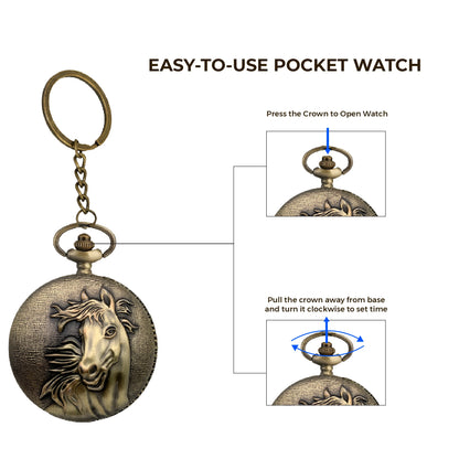 Horse Vintage Pocket Watch