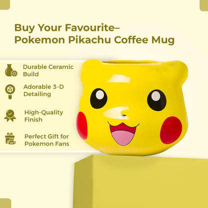 Pokemon Pikachu 3-D Sculpted Ceramic Mug for Tea and Coffee