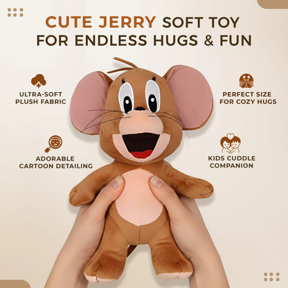 Cute Jerry Soft Toy | Soft Cartoon Plush Mouse for Kids | 35 cm, Brown