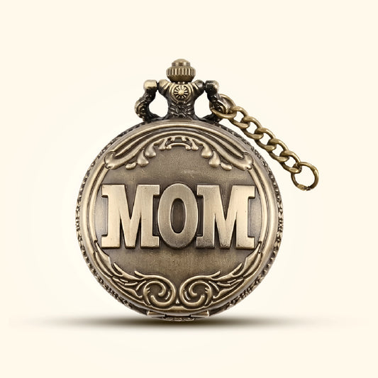 Mom Engraved Vintage Pocket Watch