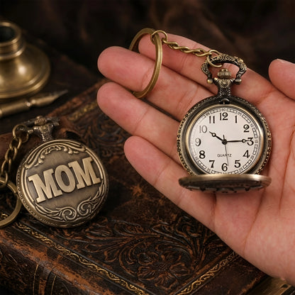 Mom Engraved Vintage Pocket Watch