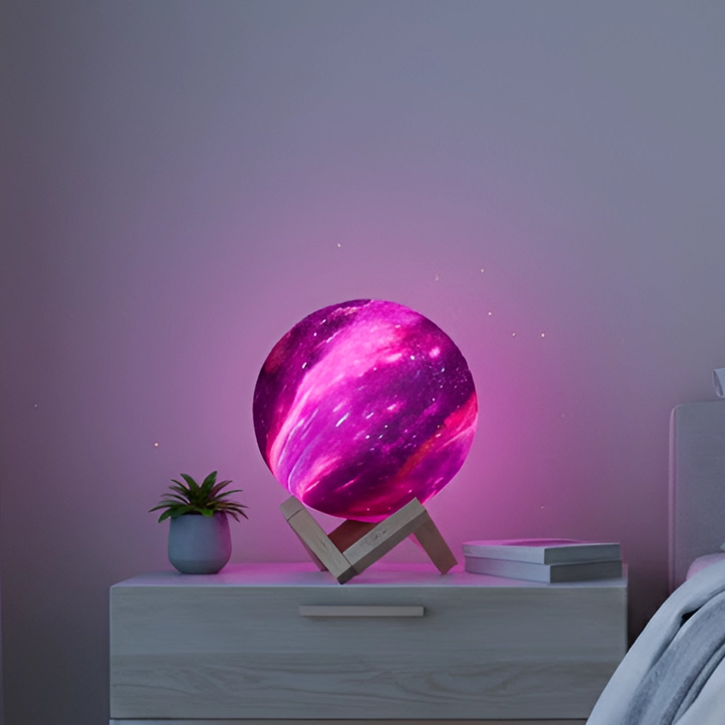 3D Moon Light Table Lamp | USB Rechargeable | Colour, 20 cm