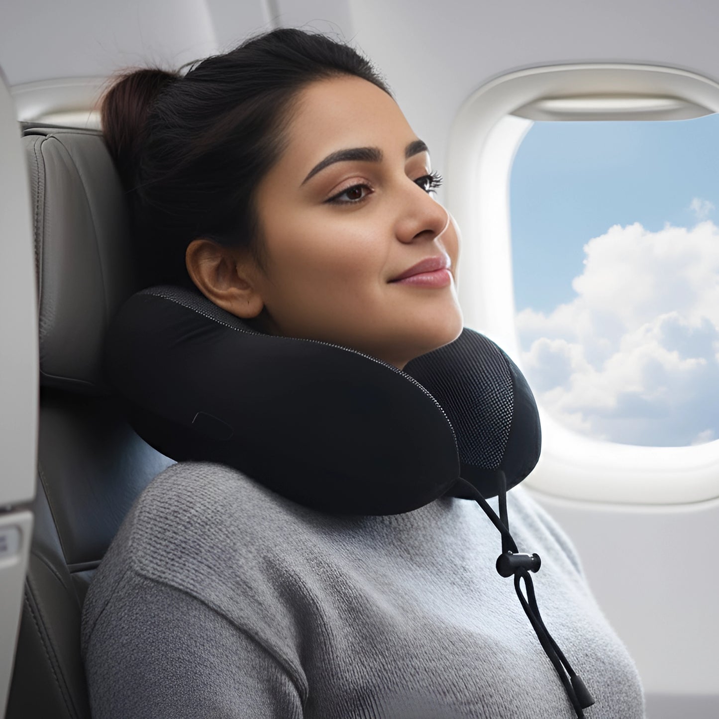 Premium U-Shaped Neck Rest Travel Pillow | Unisex Ultra-Soft Fabric Round Neck Support Sleeping Pillow Best For Airport, Flight, Car