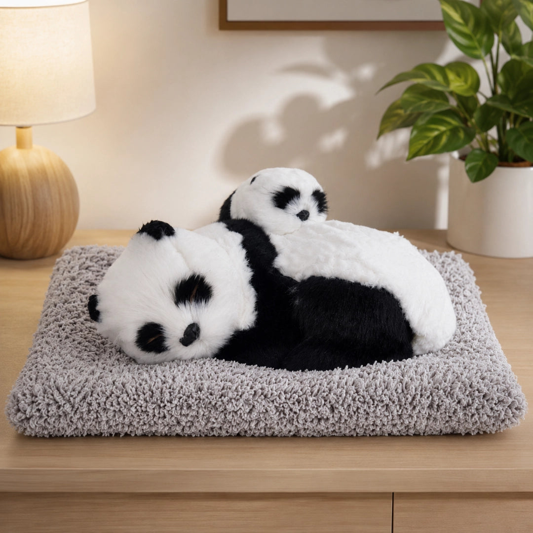 Mother & Baby Panda Soft Toy | Cute Cuddling Duo Panda Plush Toy with Cushion