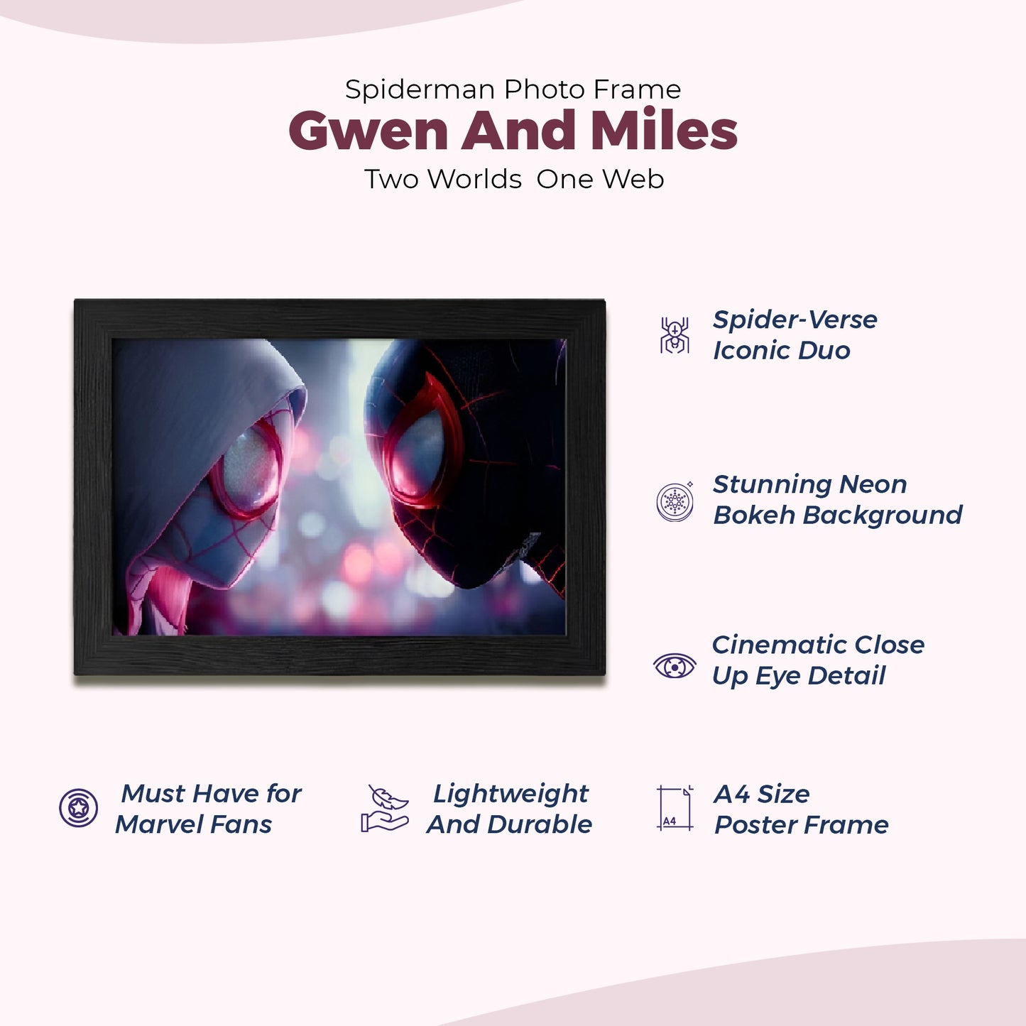 Spiderman Photo Frame | Marvel Framed Poster | A4 Size