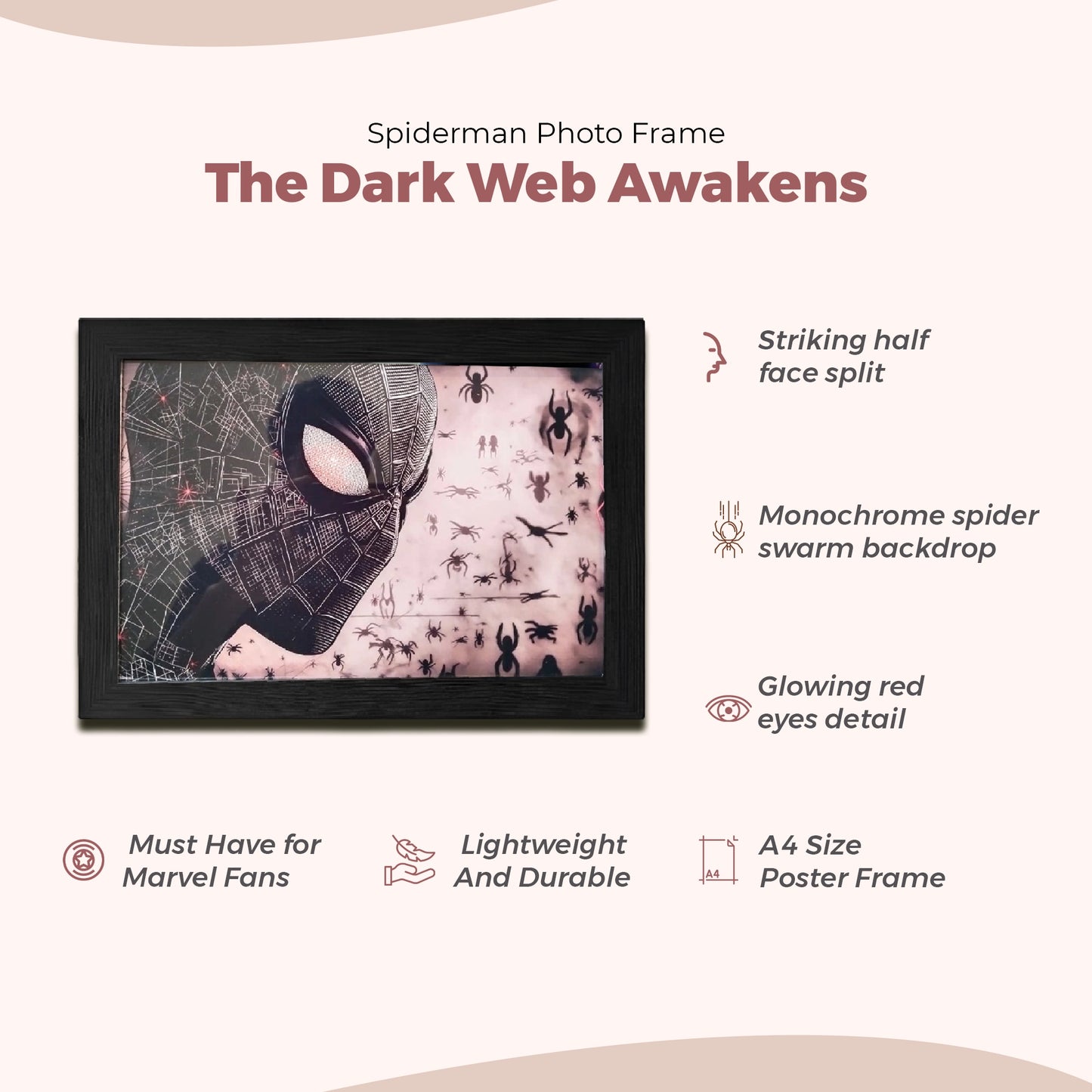 Spiderman Photo Frame | Marvel Framed Poster | A4 Size