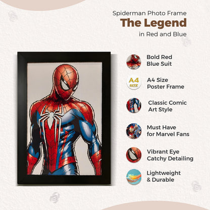 Spiderman Photo Frame | Marvel Framed Poster | A4 Size
