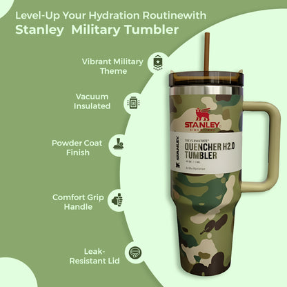Stanley Military Bottle Tumbler | Vacuum Insulated | Ideal for Hot and Cold | Thirst Quencher Sipper | 1.18 litres