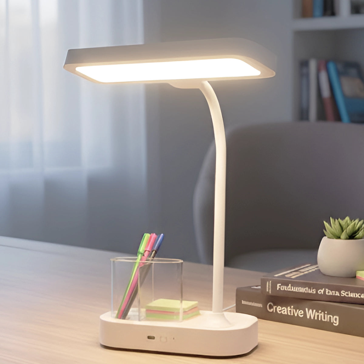 Led Study Light Rechargeable LED Study Lamp with Adjustable Head | In-Built Pen Holder ...