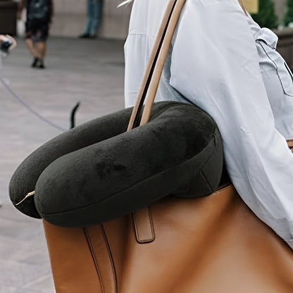 U-Shaped Memory Foam Neck-Rest Travel Pillow | Unisex Round Sleeping Neck-Support for Flight, Car, & Airport