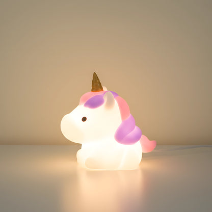 Cute Rainbow Unicorn Silicone Night Lamp | Squishy Dimmable LED Light Toy For Kids