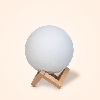 3D Moon Light Table Lamp | USB Rechargeable | White, 20 cm
