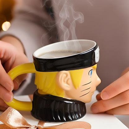 Naruto Ceramic 3-D Sculpted Mug with Lid | Ideal for Tea, Coffee