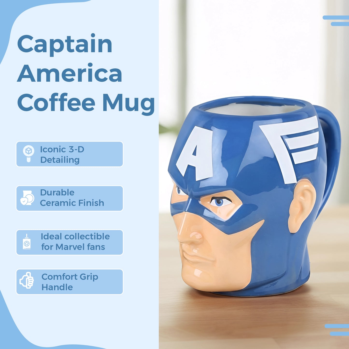 Marvel’s Avenger Captain America 3-D Ceramic Coffee Mug
