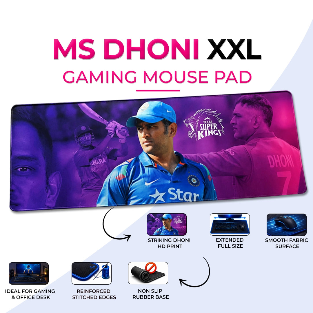 MS Dhoni XXL Gaming Mouse Pad | Large Keyboard & Mouse Desk Mat