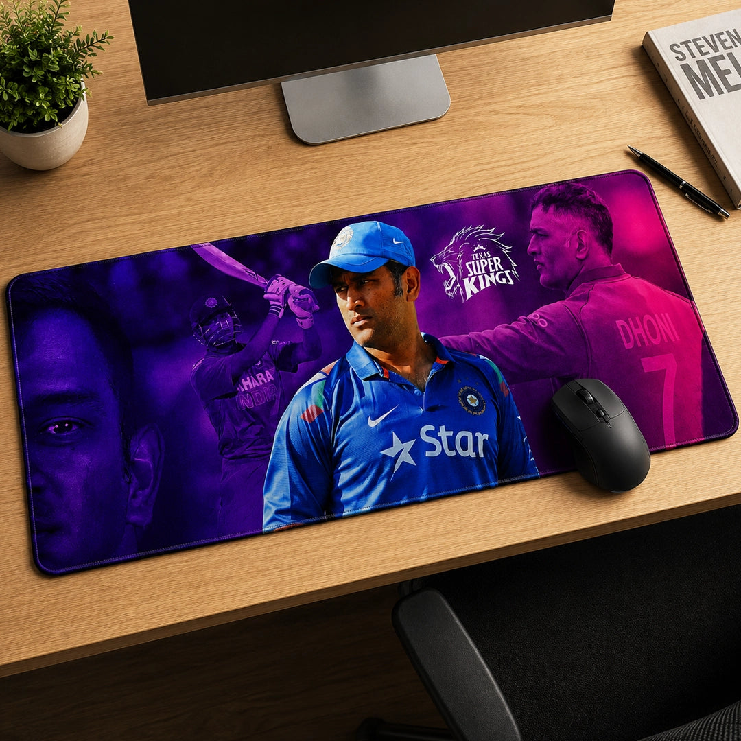 MS Dhoni XXL Gaming Mouse Pad | Large Keyboard & Mouse Desk Mat