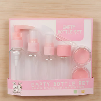 Refillable Leak-Proof Container Bottles Set | Toiletry Essentials Plastic Bottle Kit for Travel | 7 Pcs