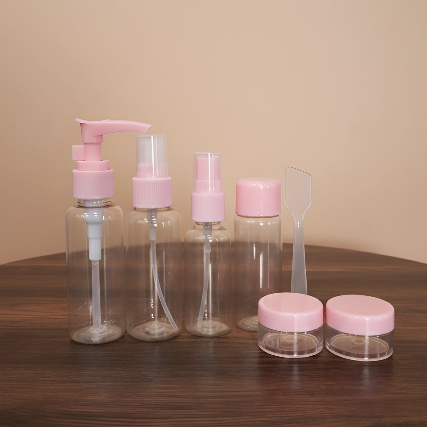 Refillable Leak-Proof Container Bottles Set | Toiletry Essentials Plastic Bottle Kit for Travel | 7 Pcs