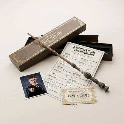 Harry Potter Magic Wand Replica | Coolest Wand Gift Box with Platform 9¾ Ticket & Character Card