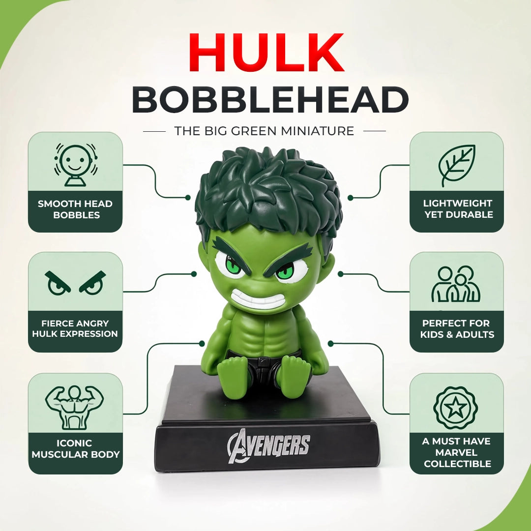 Hulk Bobble Head | Marvel Action Figure Toy