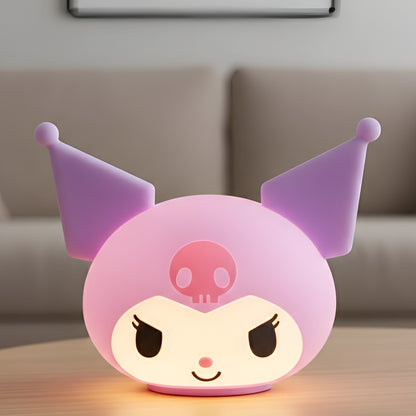 Kuromi Touch Sensor Colour Changing Silicon Night Lamp | Battery Operated Cute Kawaii Squishy Bedside Light