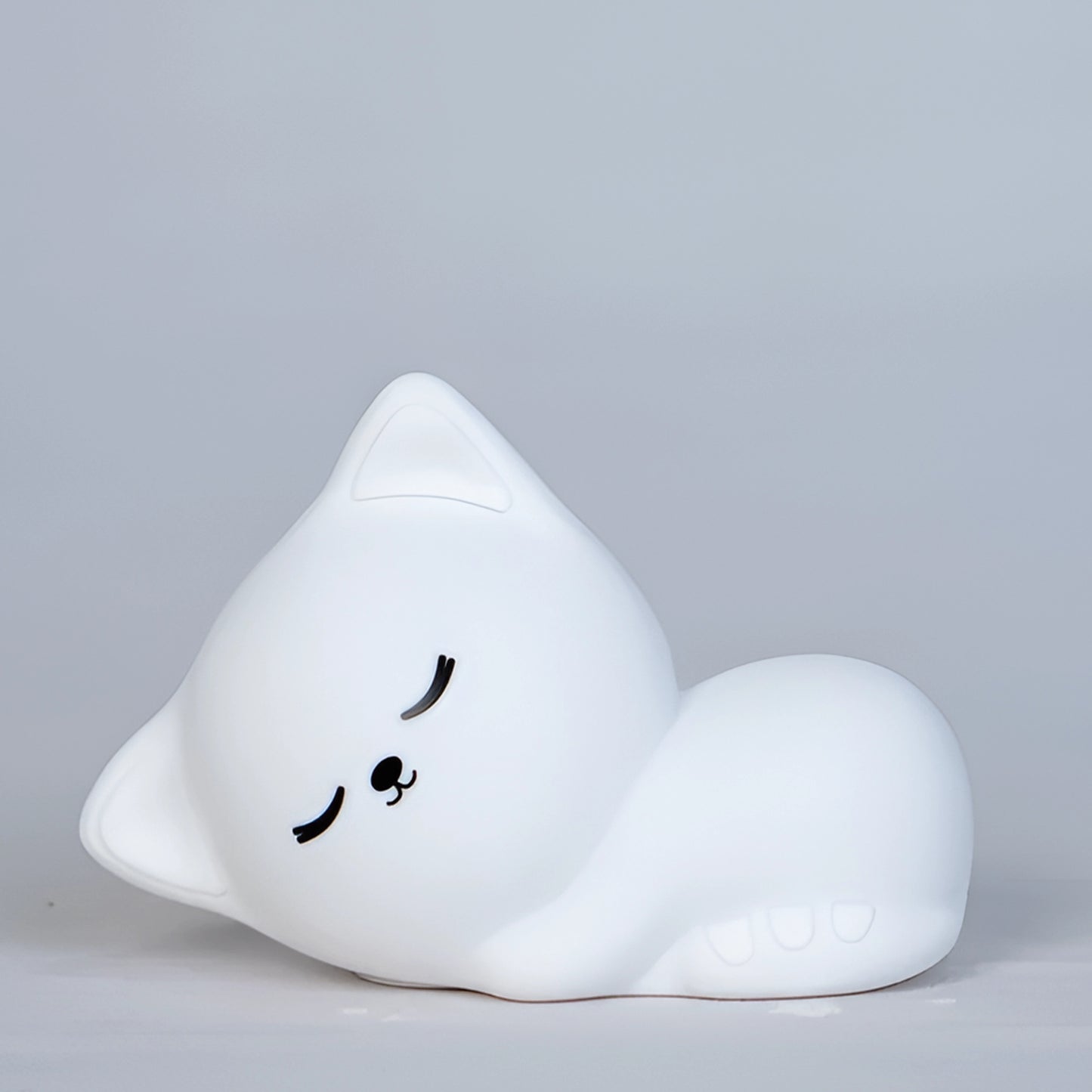 Cute Sleeping Cat Colour Changing Night Lamp | Silicone Squishy LED Light Toy for Kids