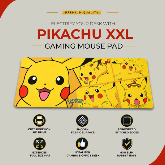 Pikachu XXL Gaming Mouse Pad | Large Pokemon Desk Mat