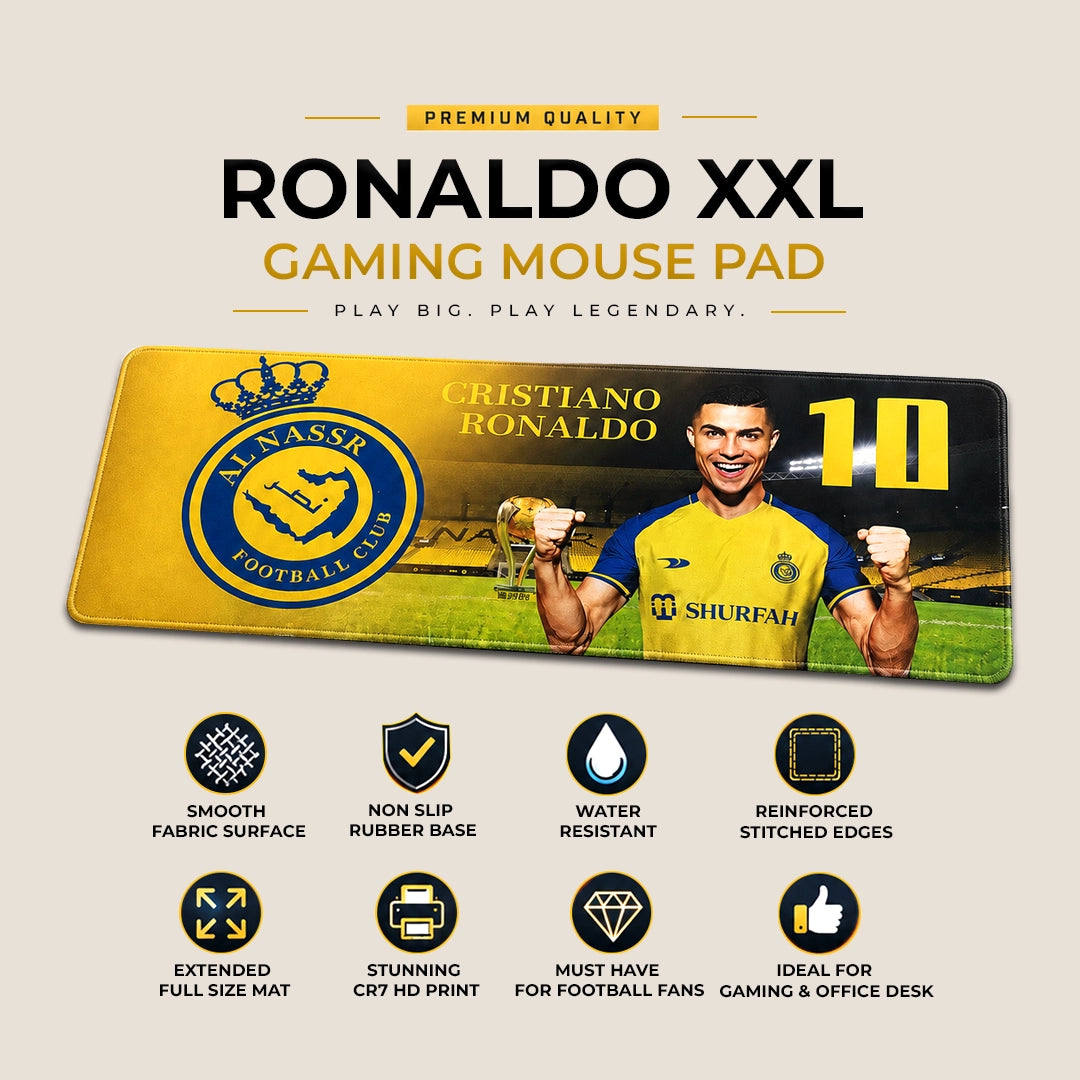 Ronaldo XXL Gaming Mouse Pad | Large CR7 Football Desk Mat