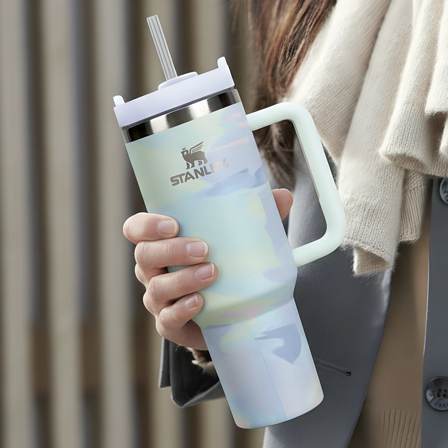 Stanley Marble Tumbler with Leak-Proof Lid and Straw | Vacuum Insulated | For Coffee, Juice | 1.18 Litres